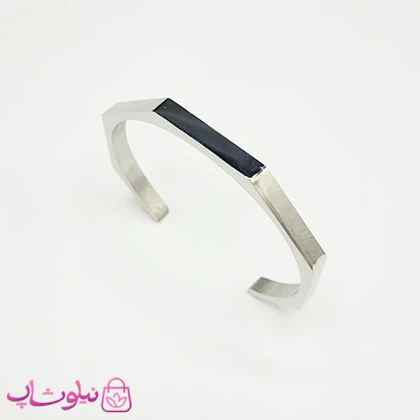 دستبند بنگل مردانه مدل سون نقره ای رنگ کد 370