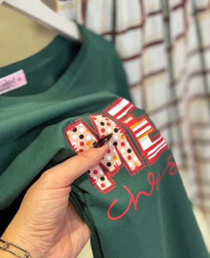 بلوز و شلوار سایز بزرگ نخ پنبه سکسن کد 40865