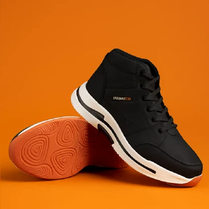 کفش ساق‌دار مردانه مشکی مدل EMTO ویژه