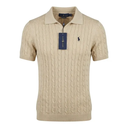 تیشرت یقه شکاری طرح مارپیچ برند Polo Ralph Lauren