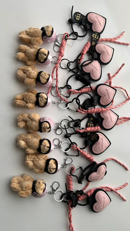 چارم بگ تدی موتور سوار صورتی