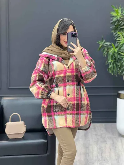 شکت چهارخونه کلاه دار کمرگت