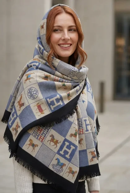 شال بافت طرح هرمس - گرمای لوکس در روزهای سرد