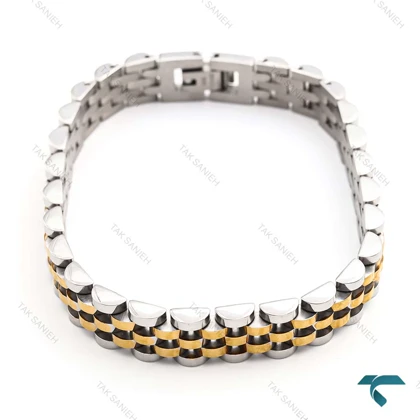دستبند زنانه رولکس دورنگ طلایی متوسط Rolex-8356-L