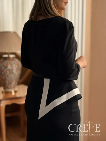 پیراهن یقه خشتی کمر مثلثی