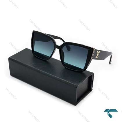 عینک آفتابی زنانه لویی ویتون مشکی طلایی Louis Vuitton-6462-L