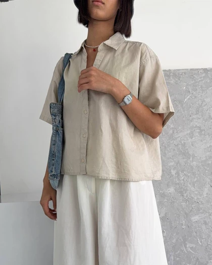 شومیز کرم BERSHKA🍨