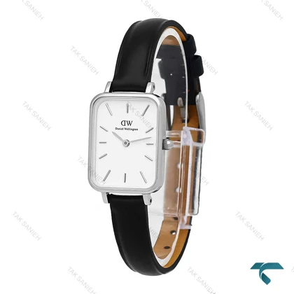 ساعت DW زنانه مستطیلی سیلور صفحه سفید بند چرم Daniel-7041-L