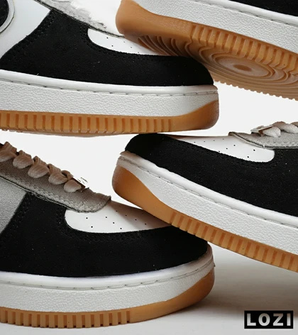 کفش مردانه و زنانه طوسی مشکی سفید NIKE AIR FORCE مدل 5345