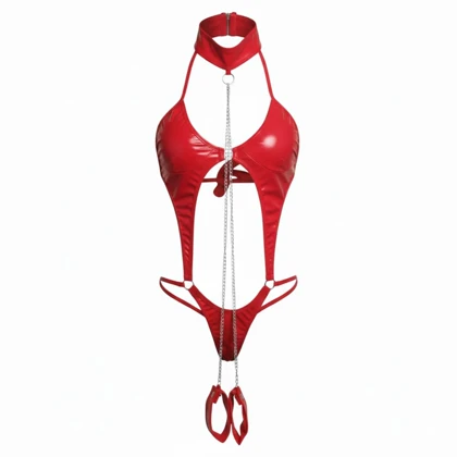 بادی چرم فانتزی زنجیردار قرمز ویتاریتا کد 412