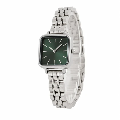 ساعت زنانه DW مدل DW-5604-L مربعی استیل با صفحه سبز