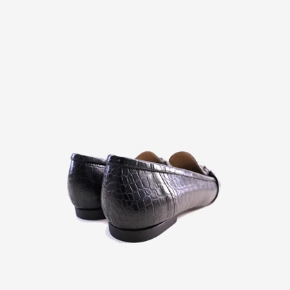 کفش تخت چرم زنانه مشکی مدل sh100