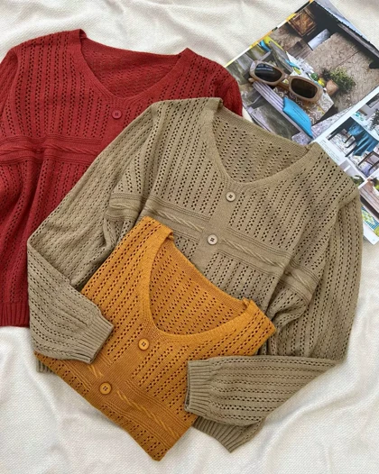 پلیور بافت قلاب بافی کد 5302