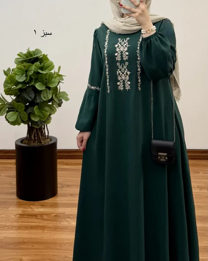 پیراهن مانتویی گلدوزی مدل گلبرگ