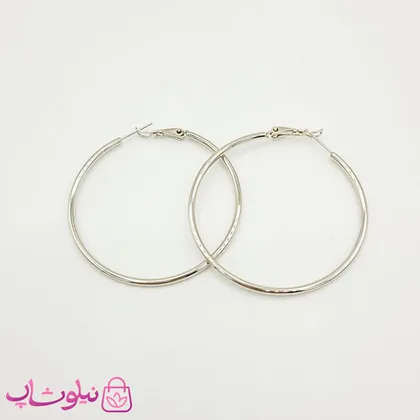 گوشواره حلقه‌ای دخترانه ژوپینگ نقره ای