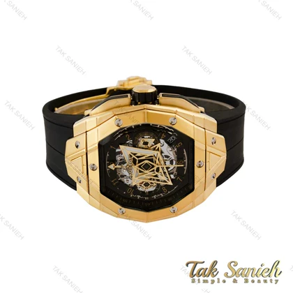 ساعت هابلوت کهکشانی مستطیلی مردانه طلایی Hublot-5367-G
