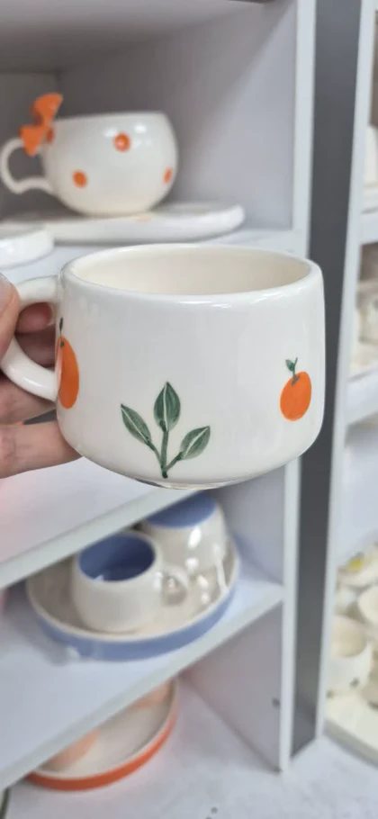 چای خوری دو نفره سرامیک پرتقال