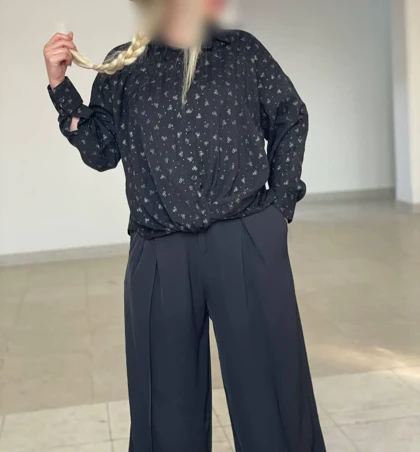 شومیز جلو پیچ اکلیلی-1035