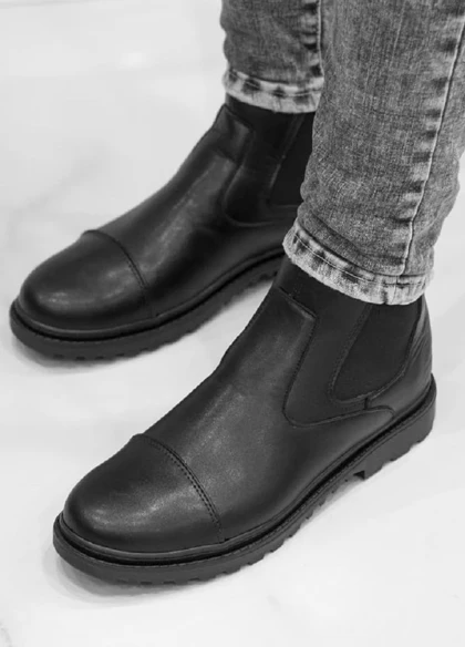 نیم بوت مردانه بغل کش مدل smith-مشکی ویژه