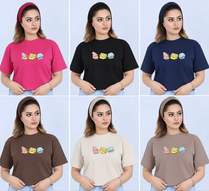 تیشرت نرمال باب اسفنجی پاتریک اختاپوس کد 0054