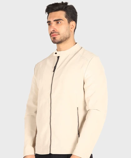 کت چرم ساده و یقه دیپلمات 6026