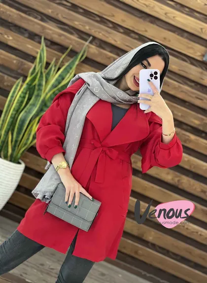 مانتو آستین ژیله دار ضربدری