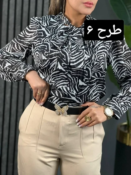 شومیز کریشه پاپیونی کد 1655