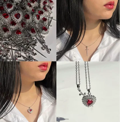 ست گردنبند قلب و شمشیر