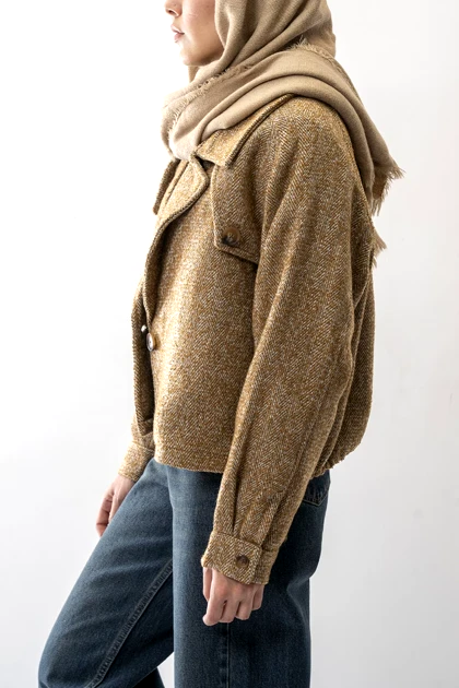 کت یقه برگردان گتردار زنانه