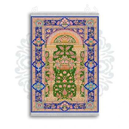 *جدید* فرشینه از جنس پارچه شانل مخمل ترک طرح فانتزی برند دفه کد 487
