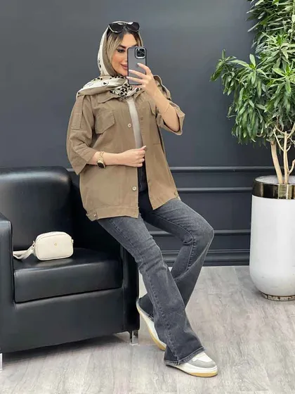مانتو سرشانه پاگن دو جیب