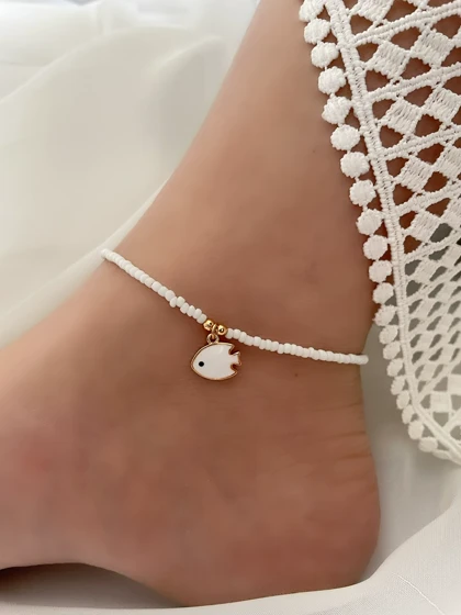 پابند مهره ای با آویز ماهی میناکاری ysx