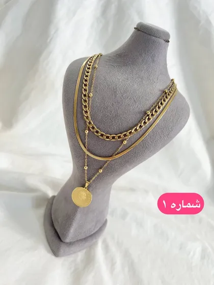 گردنبند چند لاین طرح طلا