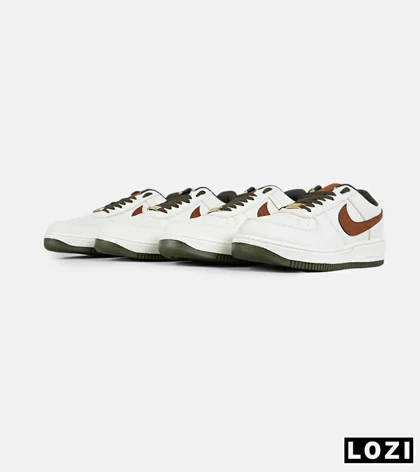 کفش مردانه و زنانه سفید قهوه ای NIKE AIR FORCE مدل 7418