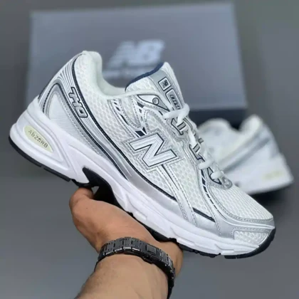 کفش نیوبالانس 740v2 سفید نقره ای New Balance 740v2 White Silver