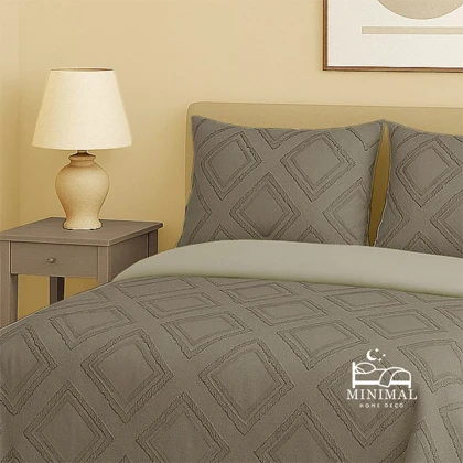 سرویس روتختی کاوری مینیمال طرح برجسته لوزی درشت