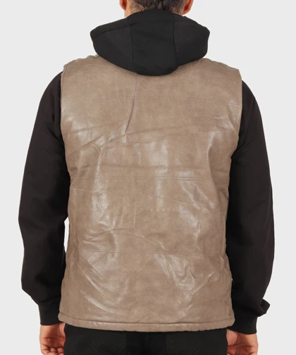 پافر مردانه چرم کلاه مشکی 2533