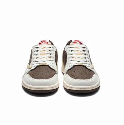 کفش کتانی جردن 1 تراویس اسکات کرم قهوه ای کد 294999