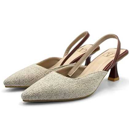کفش صندل زنانه مدل sandal valentino - 0062_Creamy/Brown