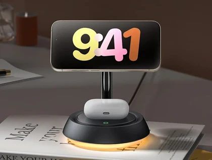 شارژر وایرلس رومیزی 3 کاره 15 وات مک دودو Mcdodo 15W Night Light Magnetic Wireless Charging Station CH-495