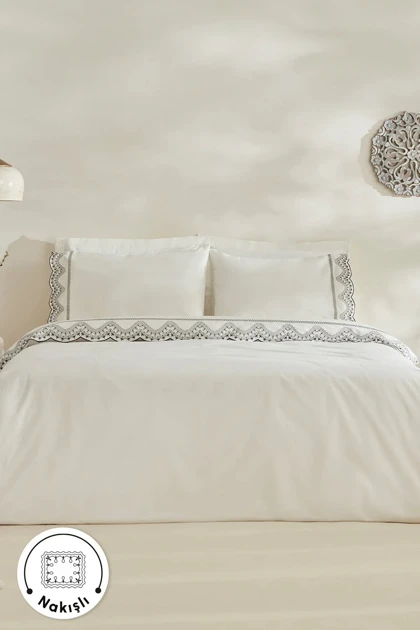 سرویس روتختی دو نفره Karaca Home مدل Orvin پنبه - سفید