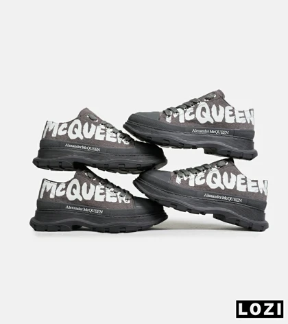 کفش کتانی نیم ساق طوسی Alexander McQueen
