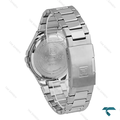 ساعت مردانه نایوی فورس NF9214 سیلور صفحه مشکی NaviForce-8161-G