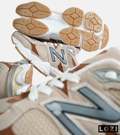 کفش کتانی مردانه و زنانه کرم قهوه ای NEW BALANCE 9060 مدل 7312