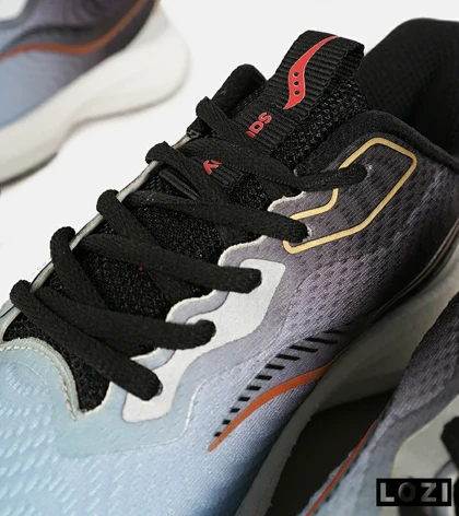 کفش کتانی طوسی آبی Saucony Ride Review مدل 7180