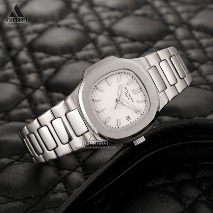 ساعت پتک فیلیپ ناتیلوس نقره‌ای Patek Philippe Nautilus SW1