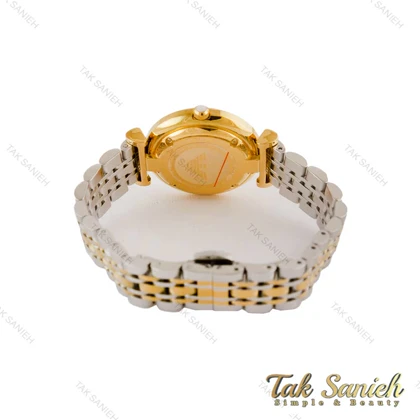 ساعت امپریو آرمانی زنانه دورنگ طلایی صفحه سفید صدفی Armani-5182-L