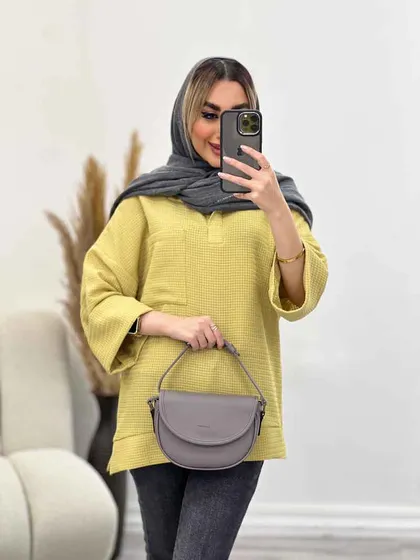 مانتو جلوبسته آستین دوبل