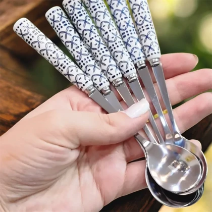 قاشق چای خوری دنی هوم طرح دار 6 عددی/ MJ161