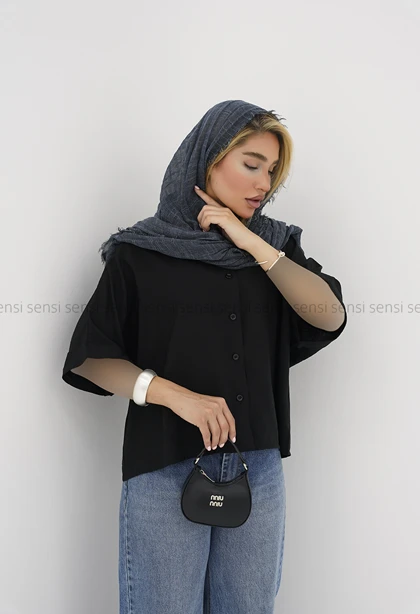 شومیز زنانه پری آستین پاکتی کد1006234